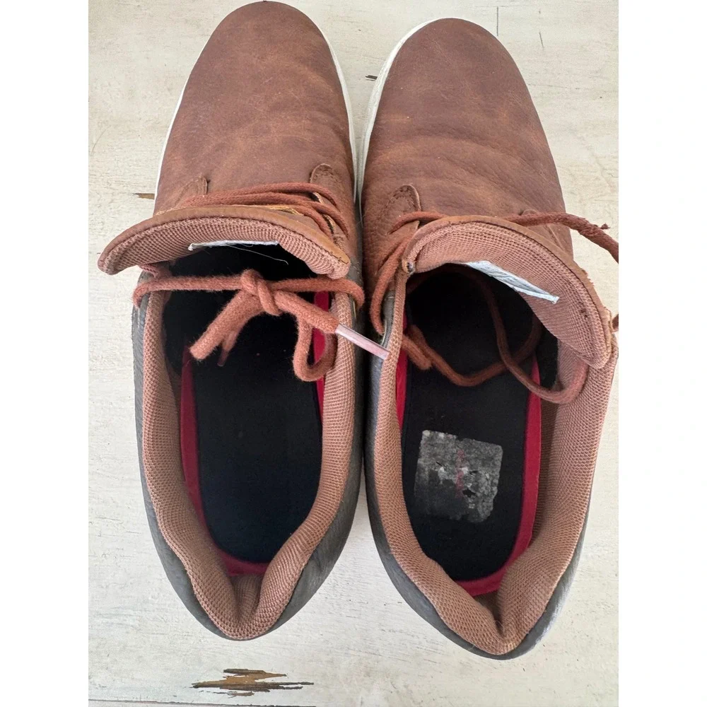 Levi Strauss Mens Brown Faux Leather Lace Up Chukka Casual Shoes Size 10.5